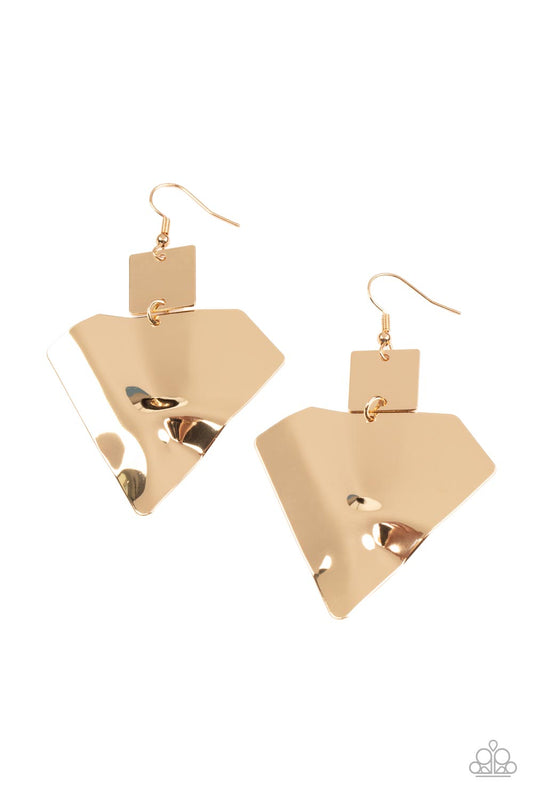 Deceivingly Deco - Gold Earrings - Paparazzi Accessories