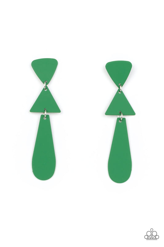 Retro Redux - Green Earrings - Paparazzi Accessories