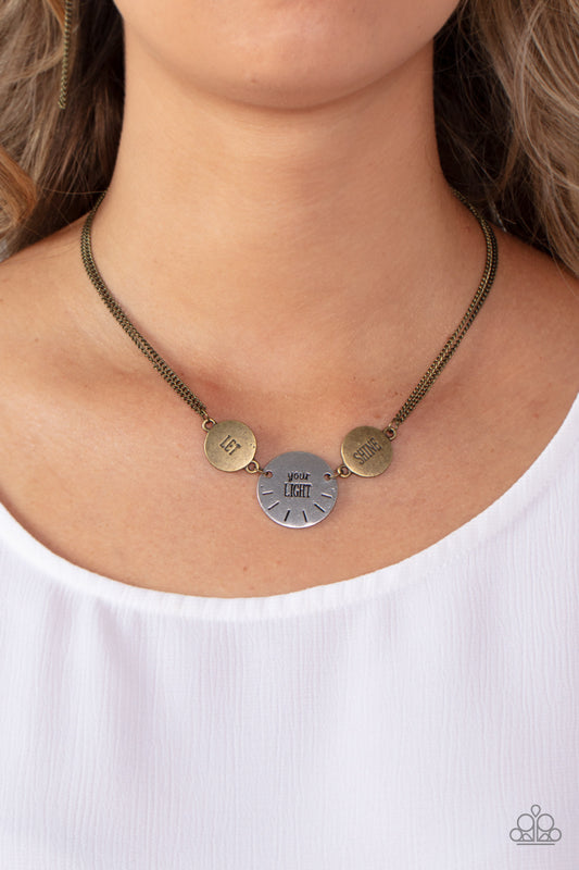 Shine Your Light - Brass Necklace - Paparazzi Accessories