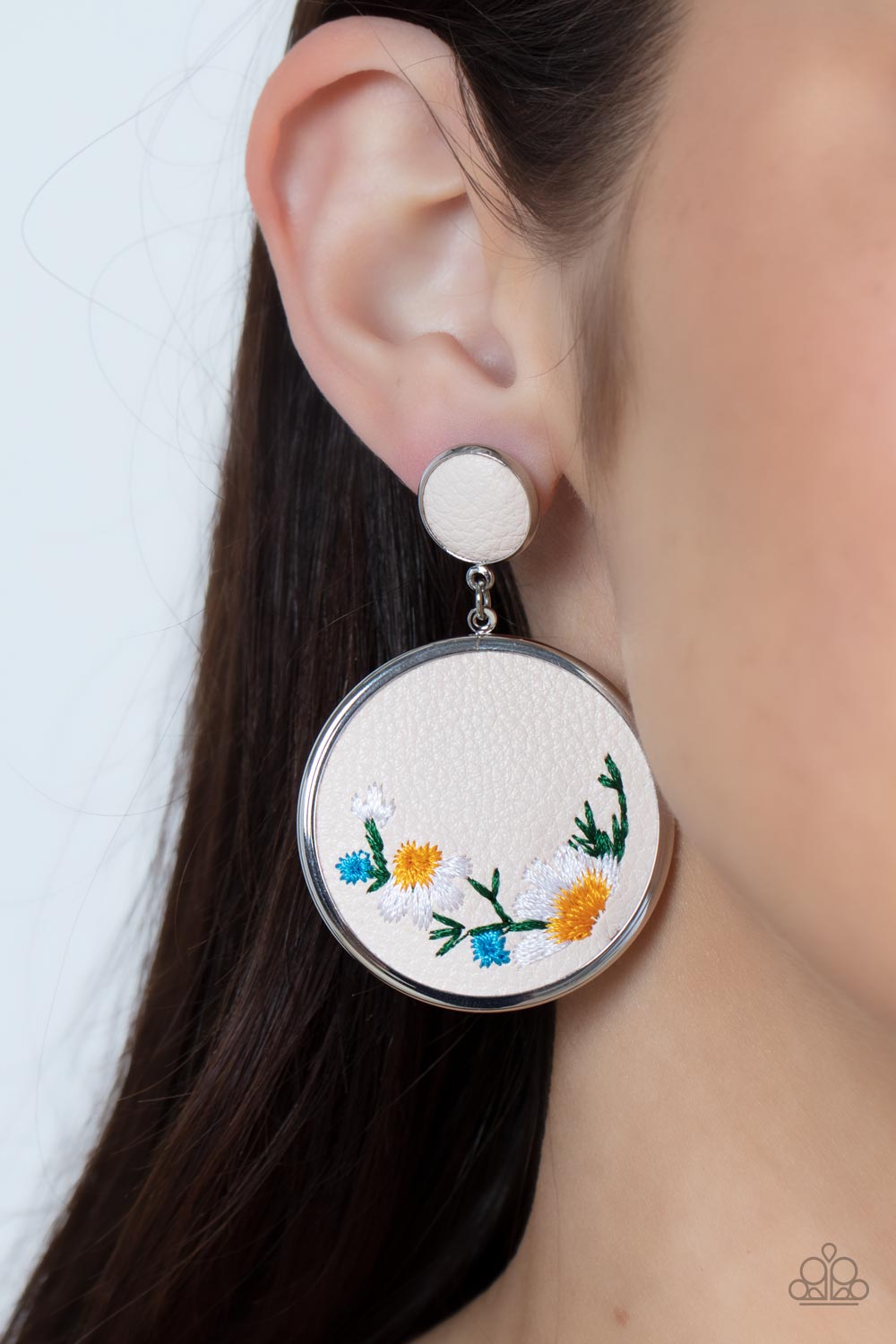 Embroidered Gardens - Multi Earrings - Paparazzi Accessories