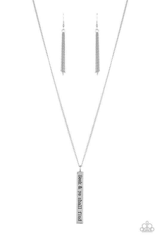 Matt 7:7 - Silver Necklace - Paparazzi Accesories
