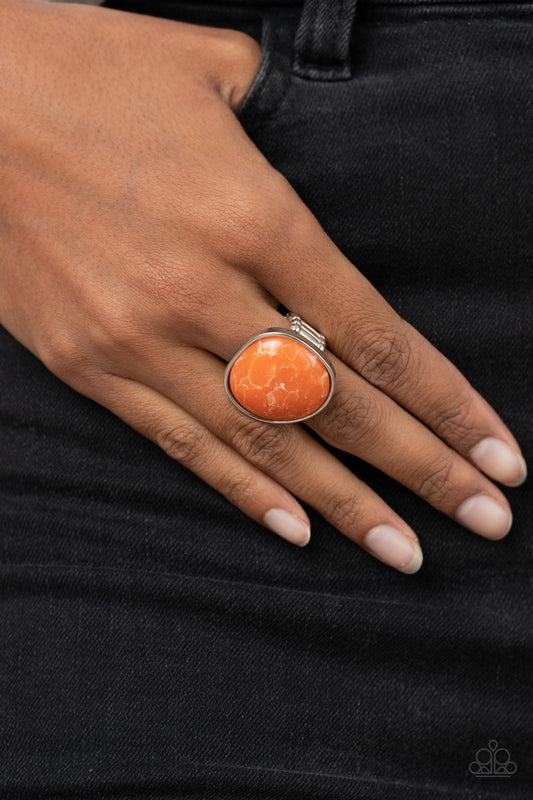 Aesthetically Authentic - Orange Ring  - Paparazzi Accessories