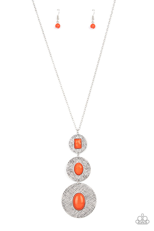 Talisman Trendsetter - Orange Necklace- Paparazzi Accessories