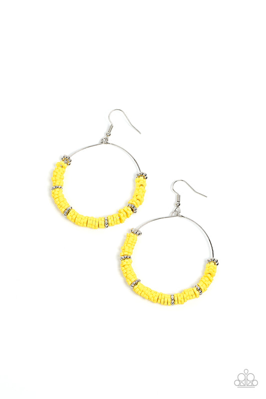 Loudly Layered - Yellow Earrings - Paparazzi Earrings