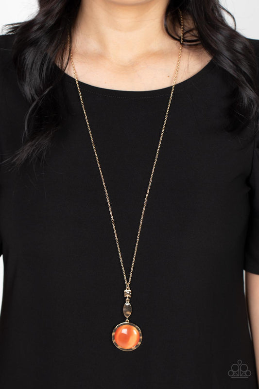 Magic Carpet Cruise - Orange Necklace - Paparazzi Accessories