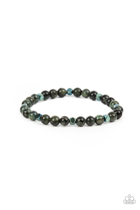 Interstellar Solitude - Green Bracelet - Paparazzi Accessories