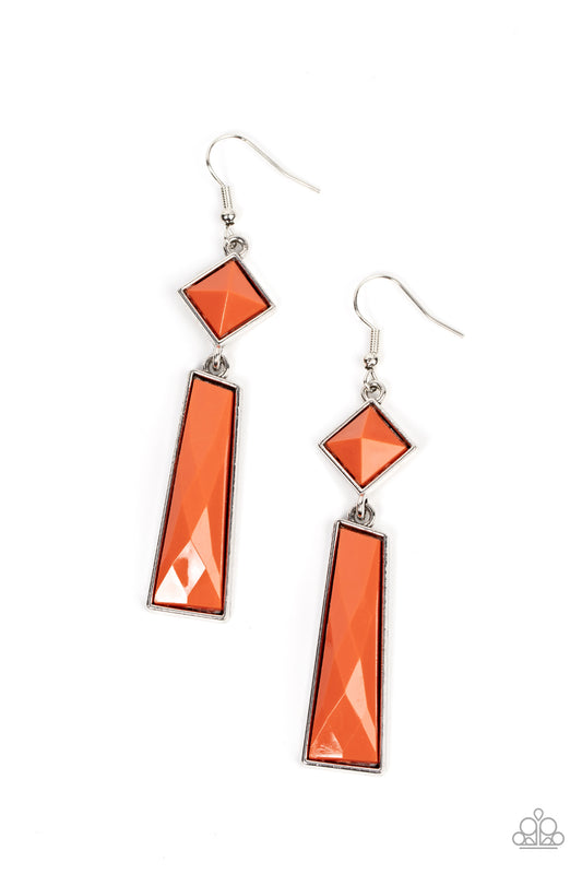 Hollywood Harmony - Orange Earrings - Paparazzi Accessories