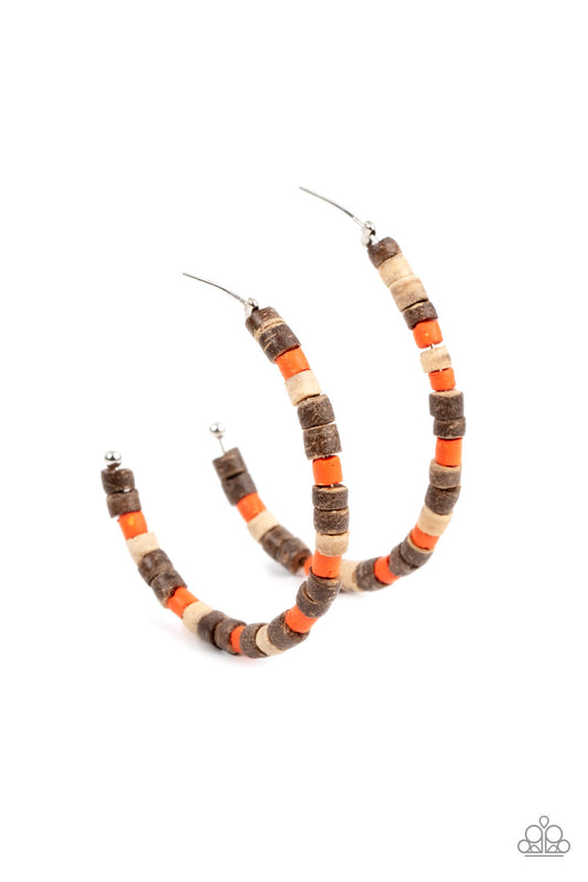 Effortlessly Earthy - Orange Earrings - Paparazzi Accessories