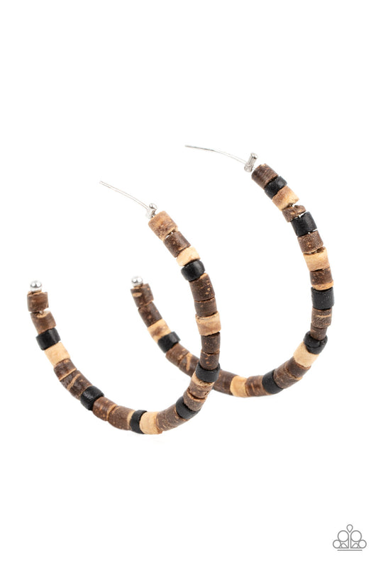 Effortlessly Earthy - Brown Earrings - Paparazzi Accessories