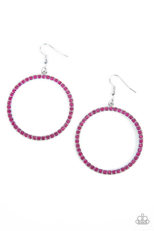 Head-Turning Halo - Pink Earrings - Paparazzi Accessories