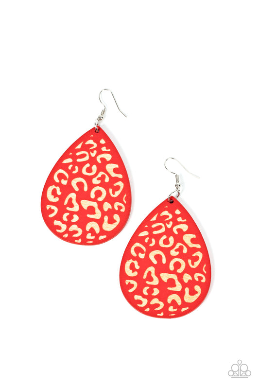 Suburban Jungle - Red Earrings - Paparazzi Accessories