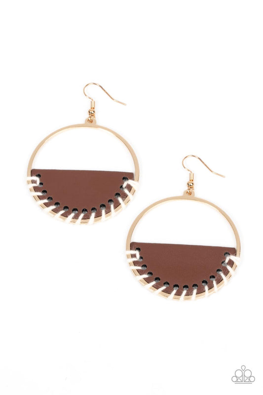 Lavishly Laid Back - Brown Earrings - Paparazzi Accessories