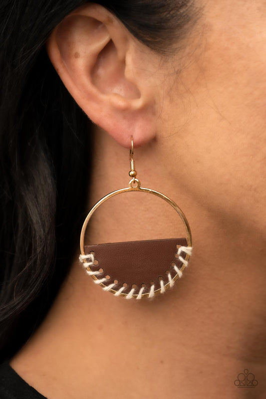 Lavishly Laid Back - Brown Earrings - Paparazzi Accessories