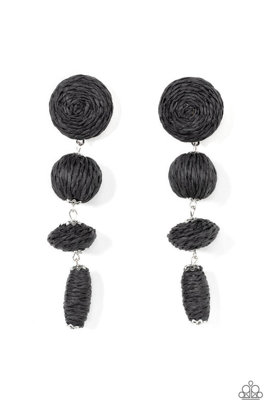 Twine Tango - Black Earrings - Paparazzi Accessoreis
