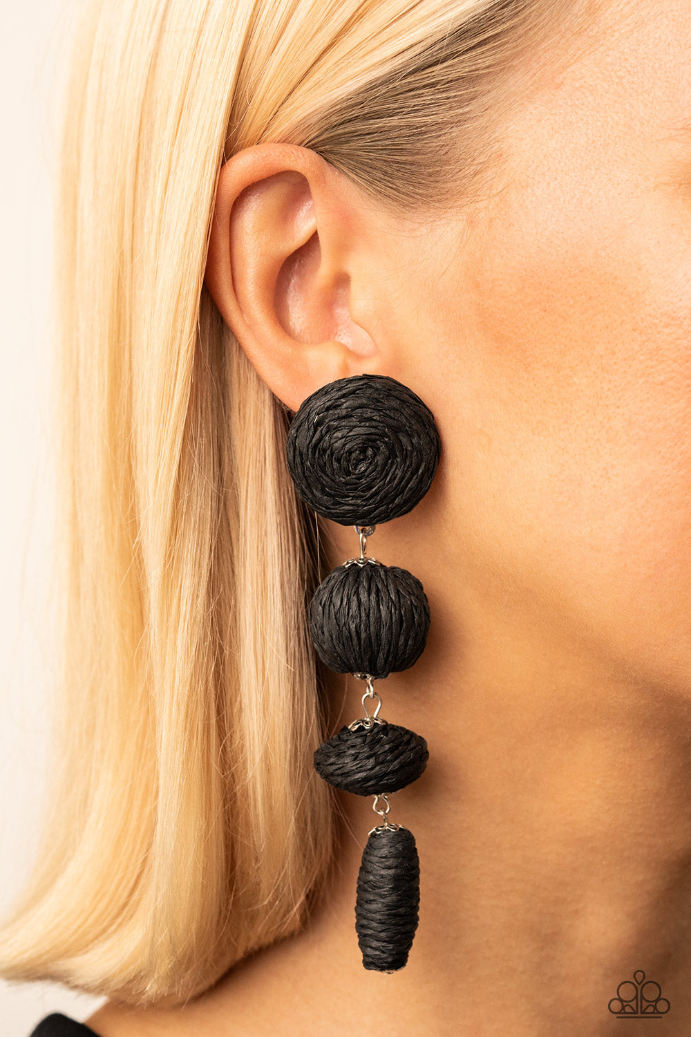 Twine Tango - Black Earrings - Paparazzi Accessoreis