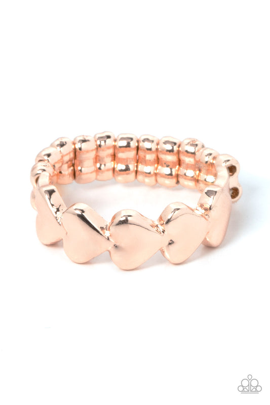 Rhythm of Love - Rose Gold Ring - Paparazzi Accessories