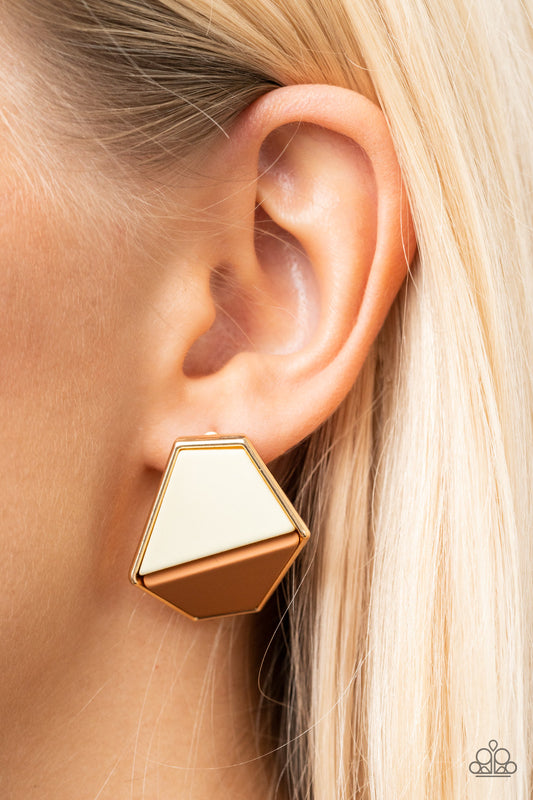Generically Geometric - Brown Earrings - Paparazzi Accessories