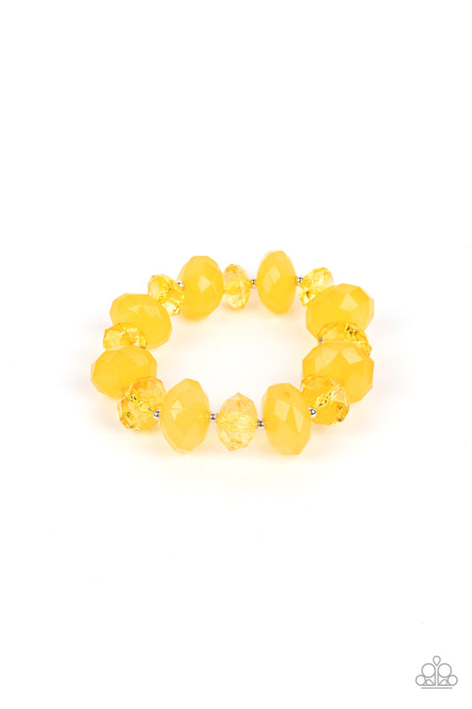 Keep GLOWING Forward - Yellow Bracelet - Paparazzi Accessories