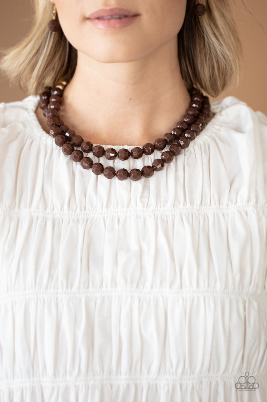 Greco Getaway - Brown Necklace - Paparazzi Accessories
