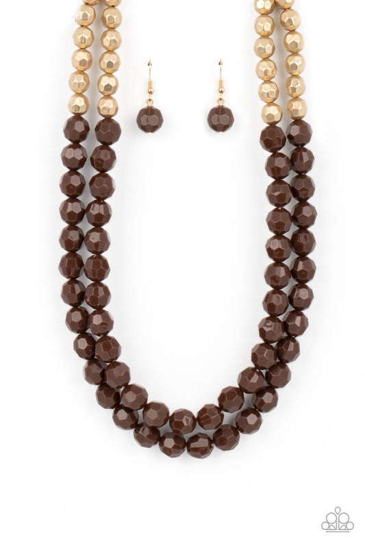 Greco Getaway - Brown Necklace - Paparazzi Accessories