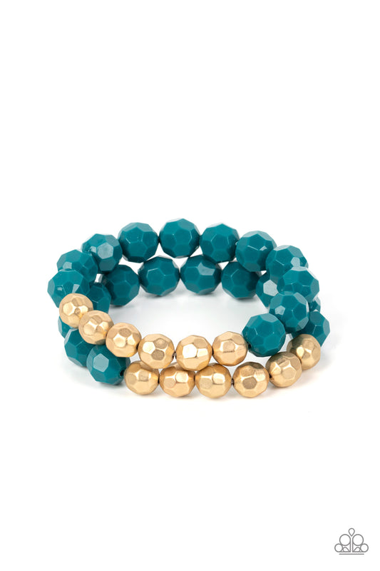 Grecian Glamour - Blue Bracelet - Paparazzi Accessories