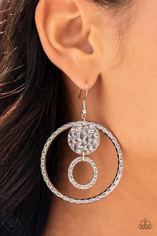 Mojave Metal Art - Silver Earrings - Paparazzi Accessories