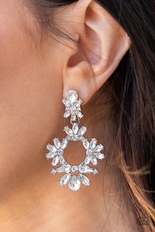Leave them Speechless - White Earrings - Paparazzi Accessories