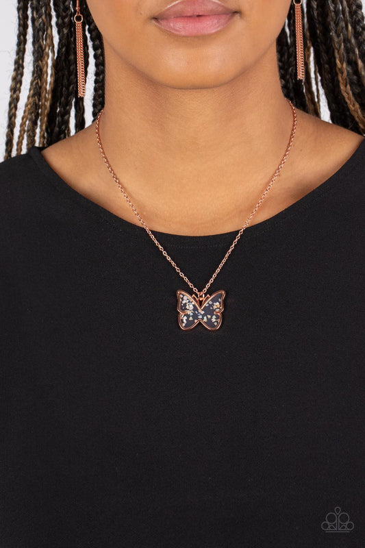 Gives Me Butterflies - Copper Necklace - Paparazzi Accessories