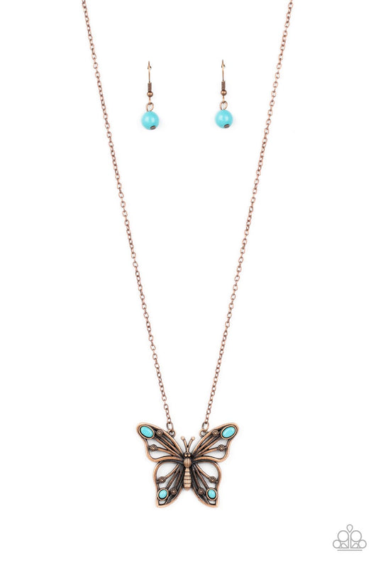 Badlands Butterfly - Copper Necklace - Paparazzi Accessories