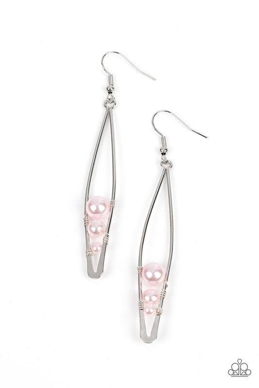 Atlantic Allure - Pink Earrings - Paparazzi Accessories