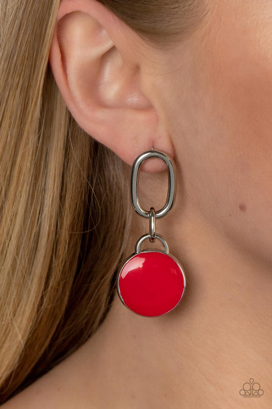 Drop a TINT - Red Earrings - Paparazzi Accessories