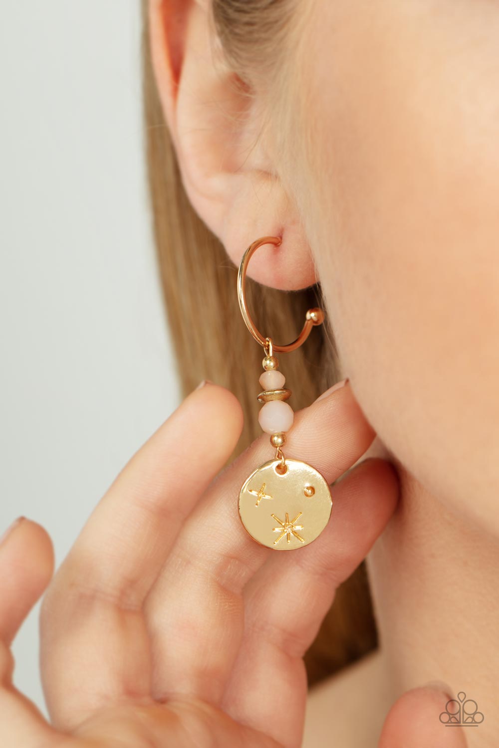 Artificial STARLIGHT - Gold Earrings - Paparazzi Accessories