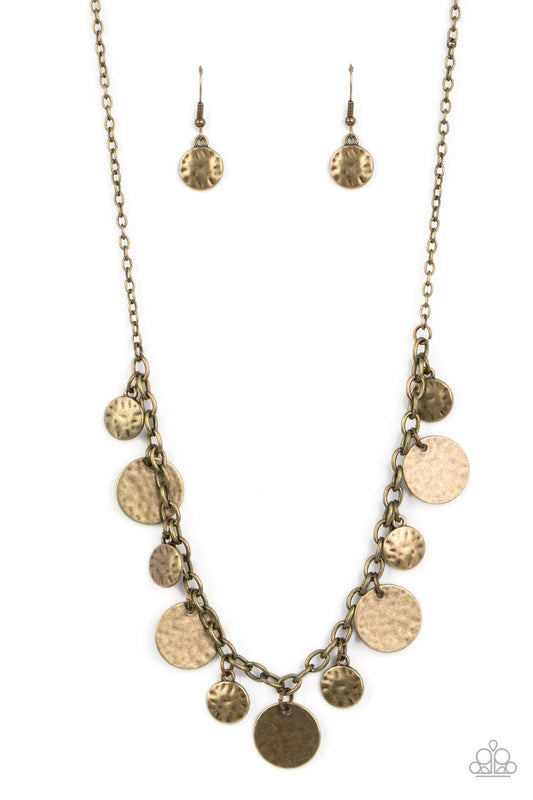 Model Medallions - Brass Necklace - Paparazzi Accessories