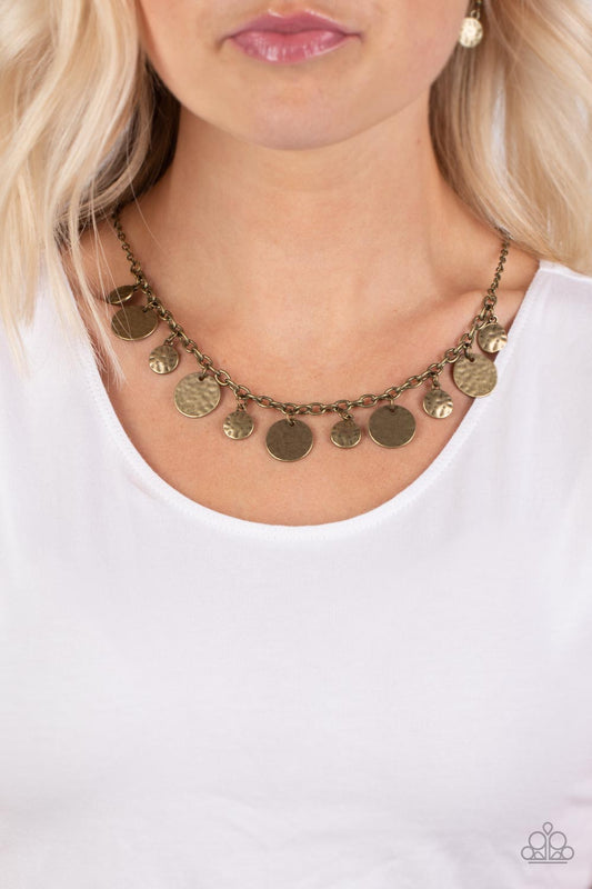 Model Medallions - Brass Necklace - Paparazzi Accessories