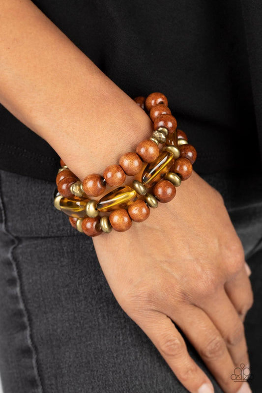 WILD-Mannered - Brass Bracelet - Paparazzi Accessories