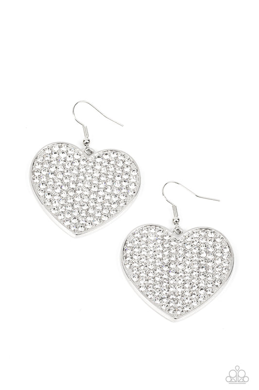 Romantic Reign - White Earrings - Paparazzi Accessories