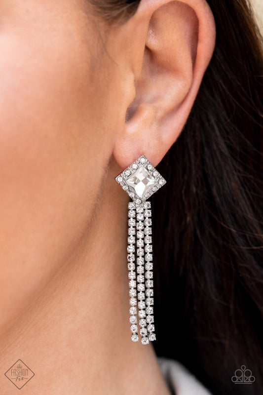 Seasonal Sparkle - White Earrings - Paparazzi Accessories
