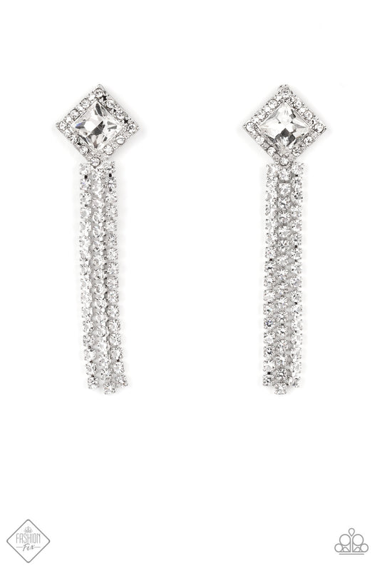 Seasonal Sparkle - White Earrings - Paparazzi Accessories