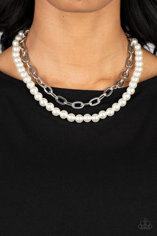 Suburban Yacht Club - White Necklace - Paparazzi Accessories