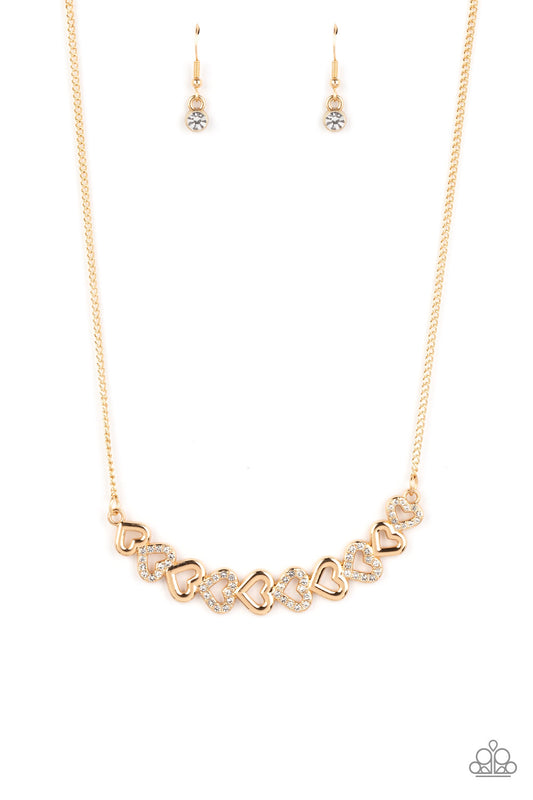 Sparkly Suitor - Gold Necklace - Paparazzi Accessories