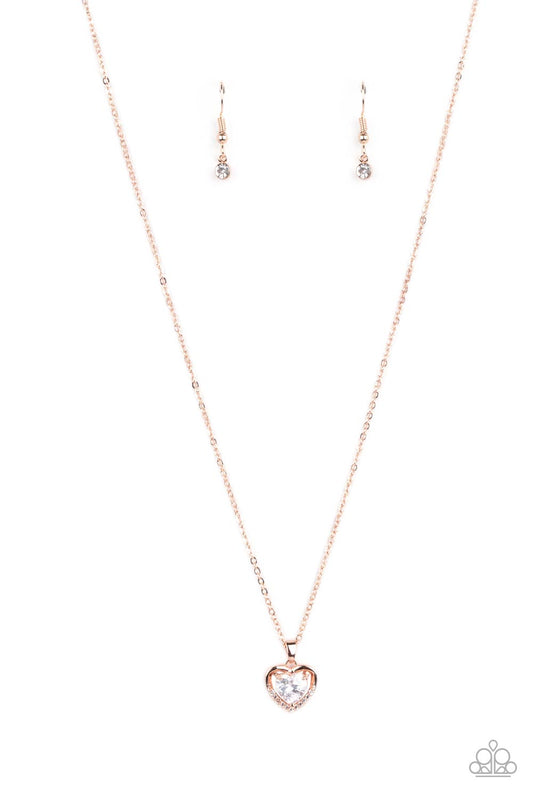 Effulgently Engaged - Rose Gold Necklace - Paparazzi Accessories