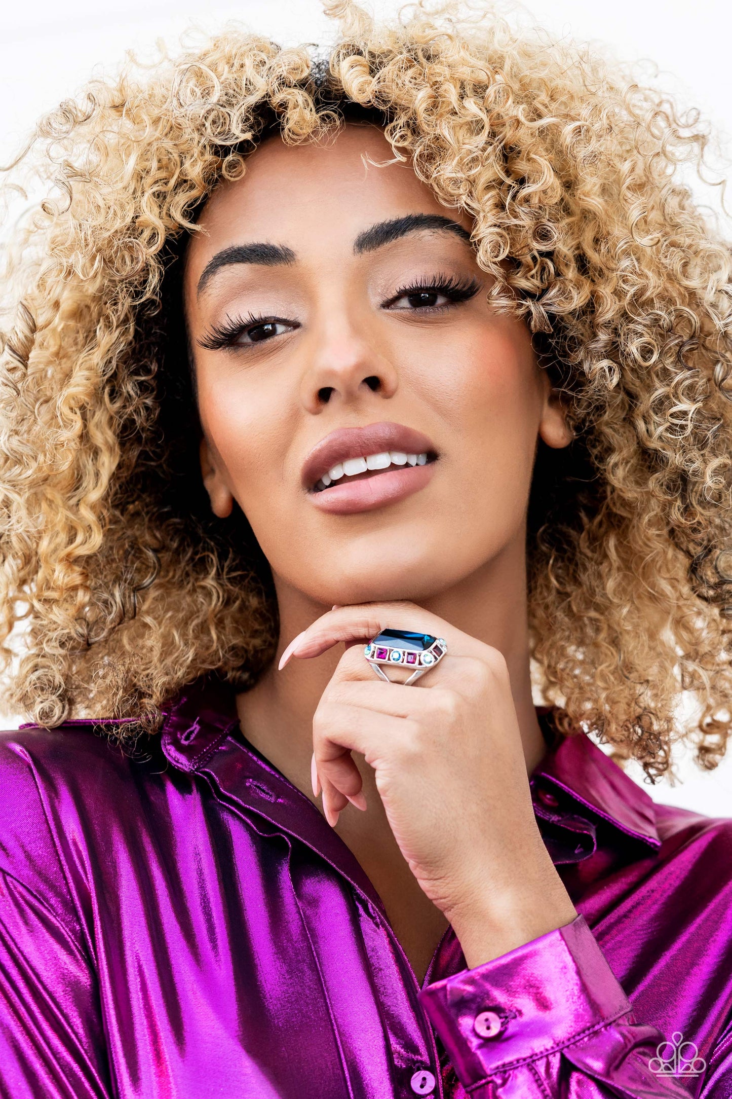 Radiant Rhinestones - Blue Ring - Paparazzi Accessories