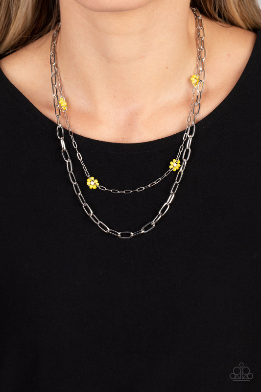 Bold Buds - Yellow Necklace - Paparazzi Accessories