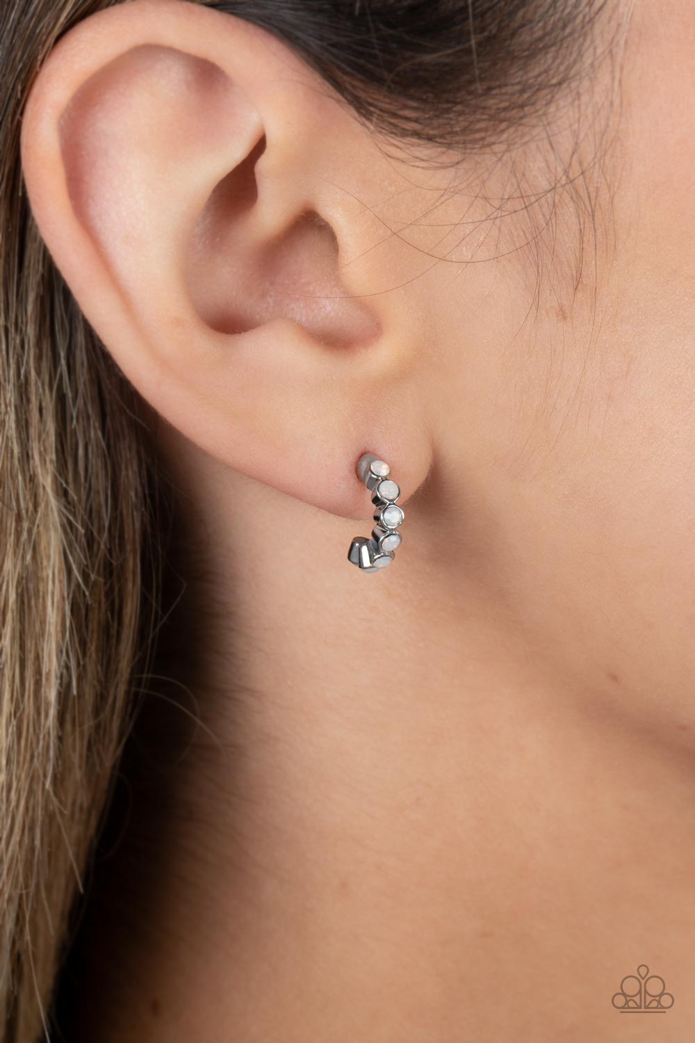 Carefree Couture - White Earrings - Paparazzi Accessories