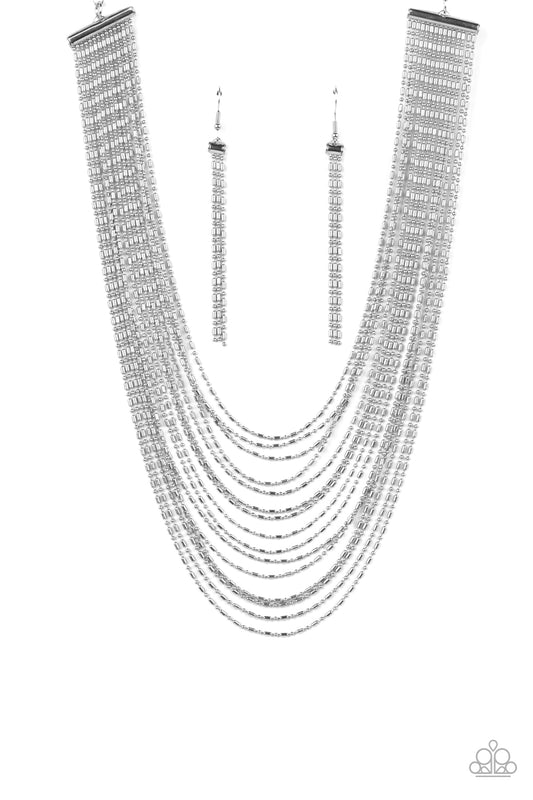 Cascading Chains - Silver Necklace - Paparazzi Accessories