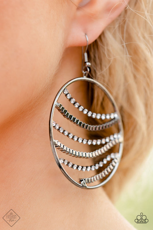Fighting Fortune - Black Earrings - Paparazzi Accessories