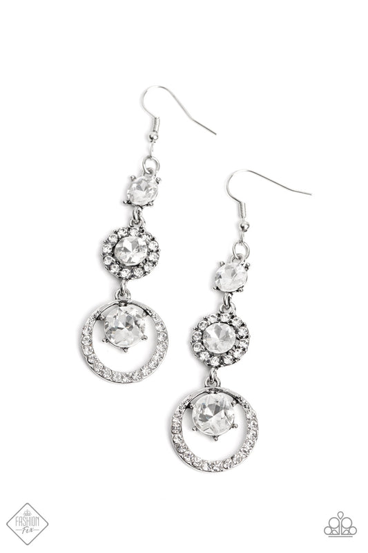 Enchanting Effulgence - White Earrings - Paparazzi Accessories