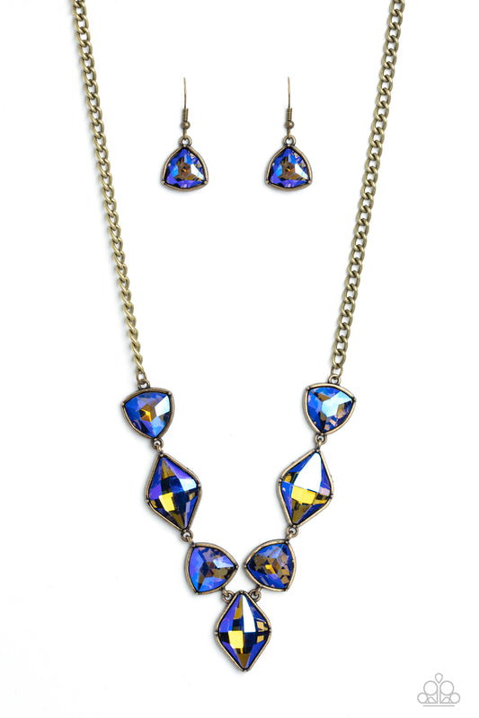 Glittering Geometrics - Brass Necklace - Paparazzi Accessories