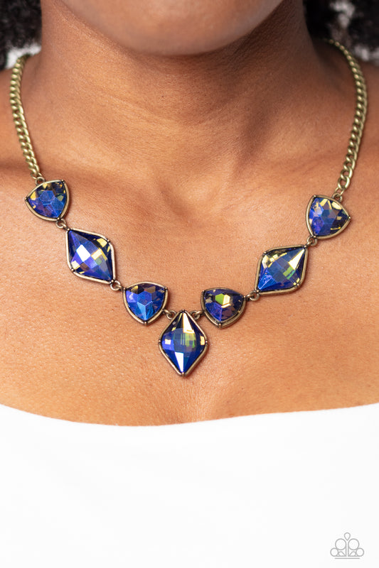 Glittering Geometrics - Brass Necklace - Paparazzi Accessories