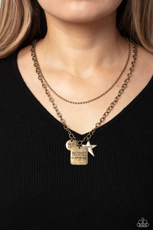 Masterpiece in Progress - Brass Necklace - Paparazzi accessories